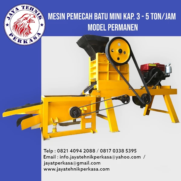 Mesin Pemecah Batu Mini kap. 3-5 Ton/Jam Model Permanen