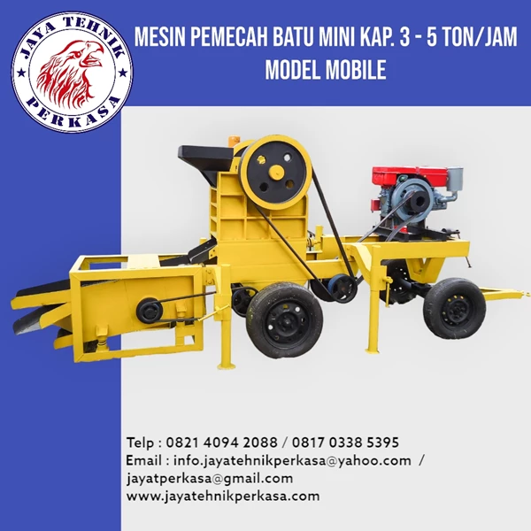 Mesin Pemecah Batu Mini kap. 3-5 Ton/Jam Model Mobile